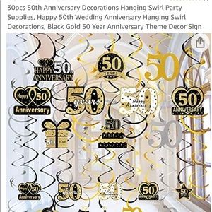 30 piece 50th anniversary hanging swirls